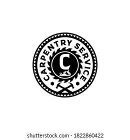 Carpenter-Zimmerservice-Sägewerk-Logo Vorlage Vektorgrafik