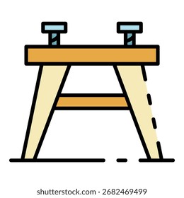 Icono de silla de carpintero. Esquema de la silla de carpintero Vector icono de color plano aislado