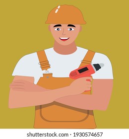 herramienta de ilustración vectorial feliz de carpintero