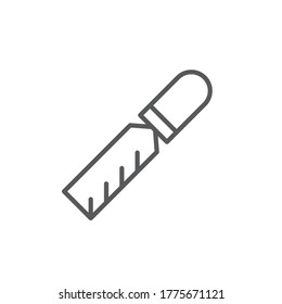 Carpenter chisel vector icon symbol isolated on white background