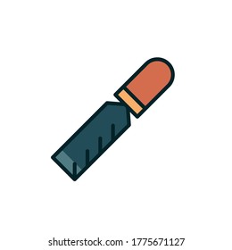Carpenter chisel vector icon symbol isolated on white background