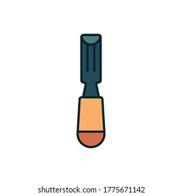 Carpenter chisel vector icon symbol isolated on white background