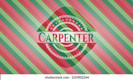 Carpenter christmas badge. Vector Illustration. Detailed.