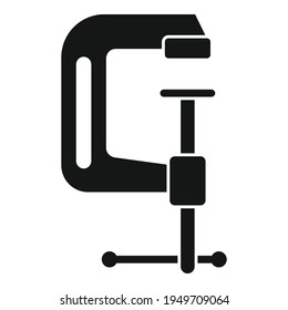 Icono de la abrazadera del carpintero. Ilustración simple del icono vectorial de la abrazadera del carpintero para el diseño web aislado en fondo blanco