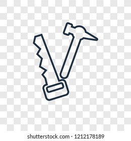 Carpenter concept vector linear icon isolated on transparent background, Carpenter concept transparency concept in outline style