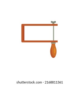 Carpenter coping saw icon. Flat illustration of carpenter coping saw vector icon isolated on white background