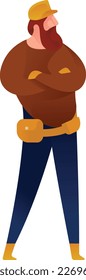 Carpenter Curvy 2 UI-Banner-Illustration Vektorgrafik-EPS