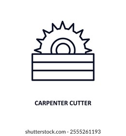 carpenter cutter outline icon.  Thin line icon from construction tools collection. Editable vector isolated on white background