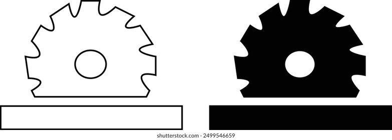  carpenter cutter outline icon in white and black colors. carpenter cutter flat vector icon from tools collection for web, mobile with transparent background.