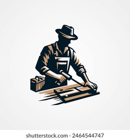 carpenter design logo concept, vector