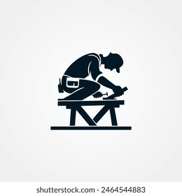 carpenter design logo concept, vector