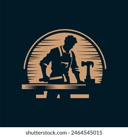 carpenter design logo concept, vector