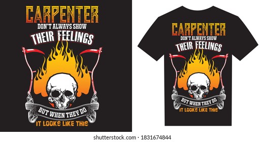 El carpintero no siempre muestra sus sentimientos pero cuando lo hace se ve así, el vector de diseño de camisetas