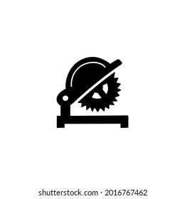 Carpenter equipment,wood saw icon in solid black flat shape glyph icon, isolated o n white background 