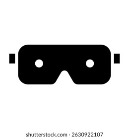 Carpenter Eyeglasses Fill Icon. Black and White Eye Protection Symbol