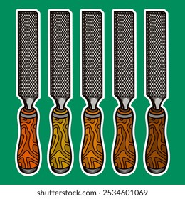 Carpenter File Tool Sticker Illustration
