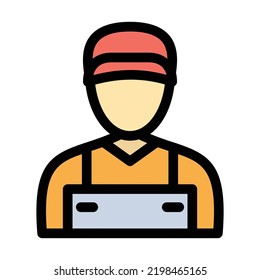 Carpenter Fill Vector Icon easily modified

