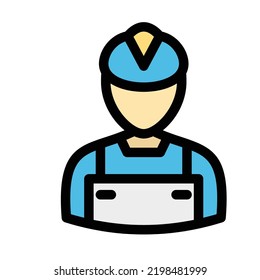 Carpenter Fill Vector Icon easily modified


