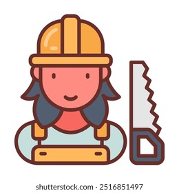 Carpenter Filled Icons , Vector illustration