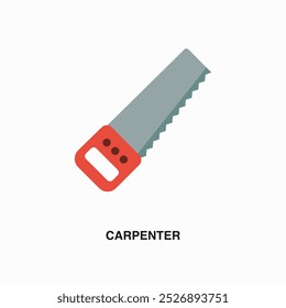 Carpenter flat colored icon or logo. Symbol or sign on house repair and maintenance services theme. Editable vector illustration.