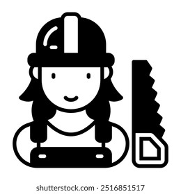 Icono de glifo de carpintero, Ilustración vectorial