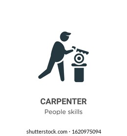 Carpenter glyph icon vector on white background. Flat vector carpenter icon symbol sign from modern people skills collection for mobile concept and web apps design.