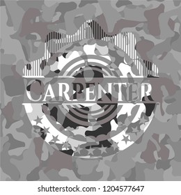 Carpenter grey camouflaged emblem