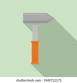 Icono de martillo de carpintero. Ilustración plana del icono del vector de martillo carpintero para el diseño web