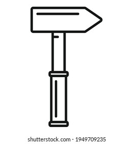 Carpenter hammer icon. Outline Carpenter hammer vector icon for web design isolated on white background