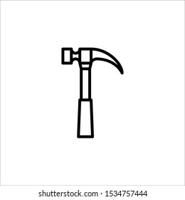 Carpenter Hammer Isolated On White Background In Vector Icon Eps10
