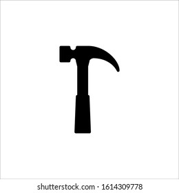 Carpenter Hammer Isolated On White Background In Vector Icon Solid Eps10