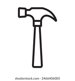 Schreinerhammer-Umriss-Vektorgrafik-Symbol. Bearbeitbarer Strich.