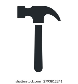 Carpenter hammer tool icon with construction carpenter handtool maintenance industry hardware instrument equipment industrial renovation