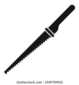Icono de la sierra de mano del carpintero. Ilustración simple del icono vectorial de la sierra del carpintero para el diseño web aislado en fondo blanco