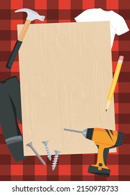 Fondo de diseño en blanco del carpintero Handyman