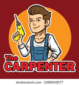 the carpenter is a icon or character for logo, poster etc