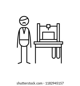 a carpenter icon. Element of human hobbies icon for mobile concept and web apps. Thin line a carpenter icon can be used for web and mobile on white background