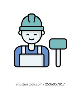 Carpenter icon isolated on a white background. Vector illustration.