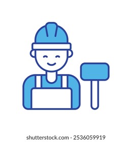 Carpenter icon isolated on a white background. Vector illustration.