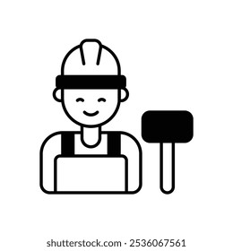 Carpenter icon isolated on a white background. Vector illustration.