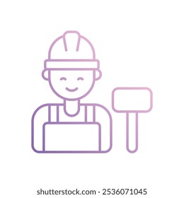 Carpenter icon isolated on a white background. Vector illustration.