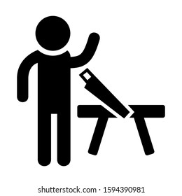 carpenter icon isolated sign symbol vector illustration - high quality black style vector icons
