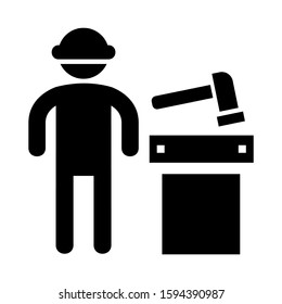 carpenter icon isolated sign symbol vector illustration - high quality black style vector icons
