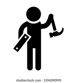 carpenter icon isolated sign symbol vector illustration - high quality black style vector icons
