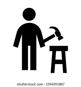 carpenter icon isolated sign symbol vector illustration - high quality black style vector icons
