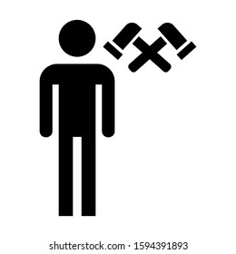 carpenter icon isolated sign symbol vector illustration - high quality black style vector icons

