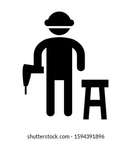 carpenter icon isolated sign symbol vector illustration - high quality black style vector icons

