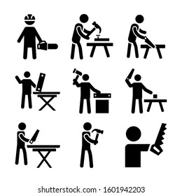 carpenter icon isolated sign symbol vector illustration - Collection of high quality black style vector icons
