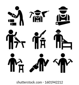 carpenter icon isolated sign symbol vector illustration - Collection of high quality black style vector icons
