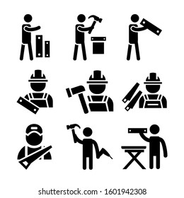 carpenter icon isolated sign symbol vector illustration - Collection of high quality black style vector icons
